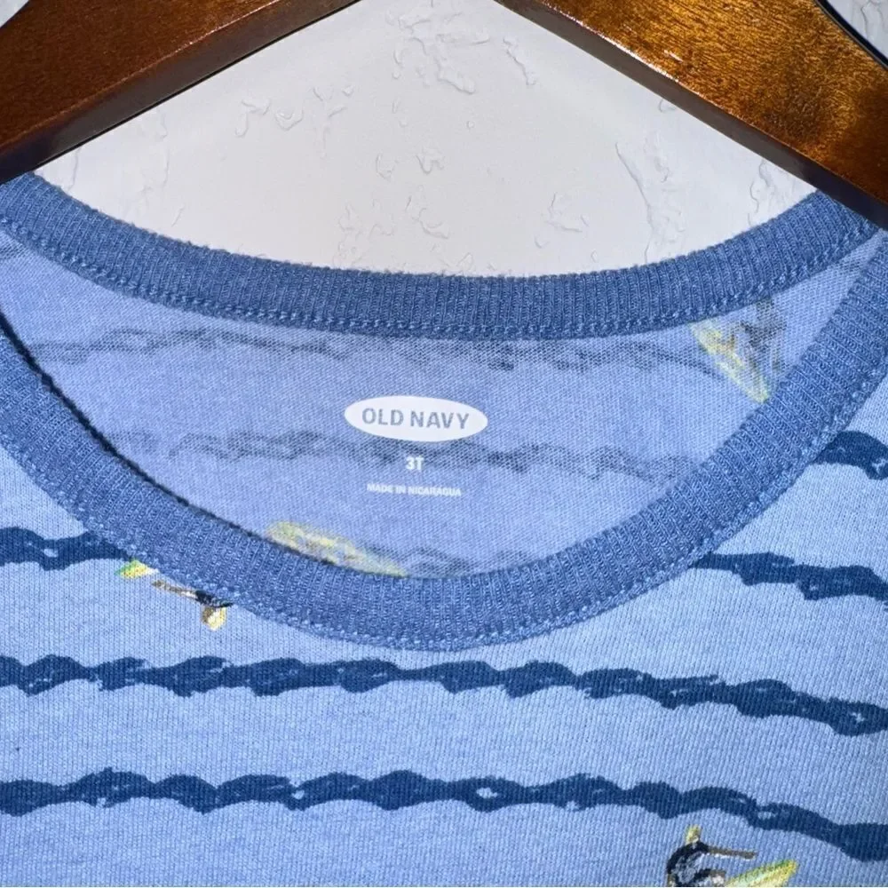 Kid's Old Navy Blue and Yellow Surfer Tank Top